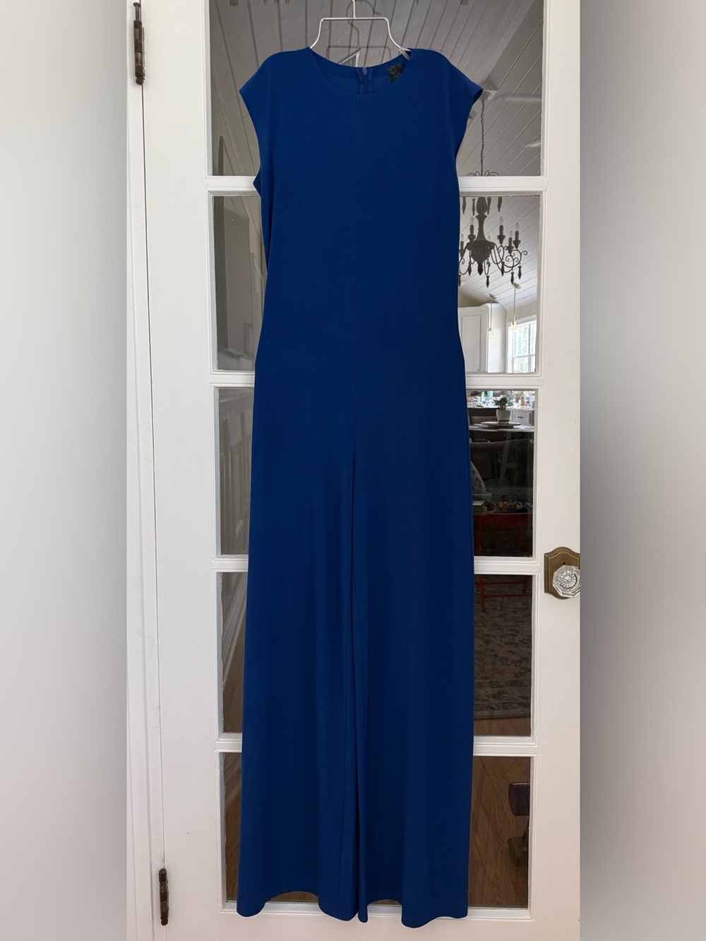 Norma Kamali Cobalt Blue Sleeveless Wide Leg Jumpsuit Sz Small NWT